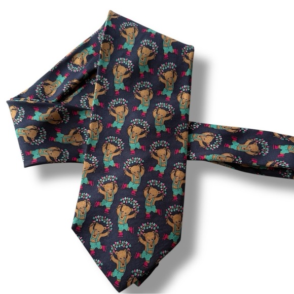 Paolo Gucci Rare Silk Teddy Bear 4” Tie - Picture 1 of 6